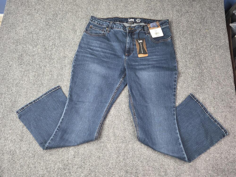 Lee Jeans Womens 16P Blue Bootcut Mid Rise Slim Fit Shape Illusions Stretch
